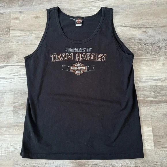 Harley Davidson y2k single stitch San Diego tank top men’s XL black orange - Picture 4 of 7